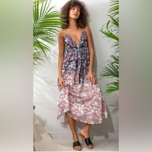 Free People, Sun Bleached Floral Maxi Dress, Size XS